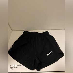 Nike Black Athletic Shorts with White Swoosh